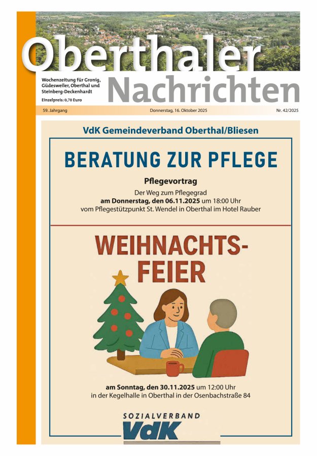Oberthaler Nachrichten Titelblatt 42/2025
