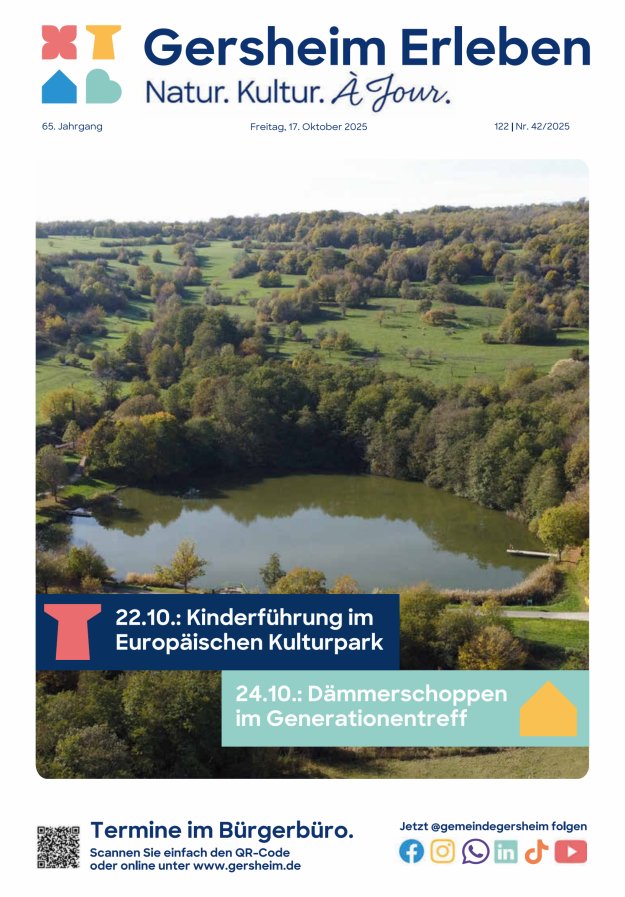 Bekanntmachungsblatt der Gemeinde Gersheim Titelblatt 42/2025