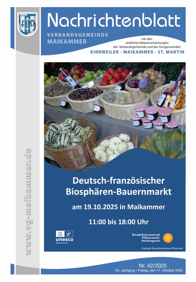 Nachrichtenblatt VG Maikammer Titelblatt 42/2025