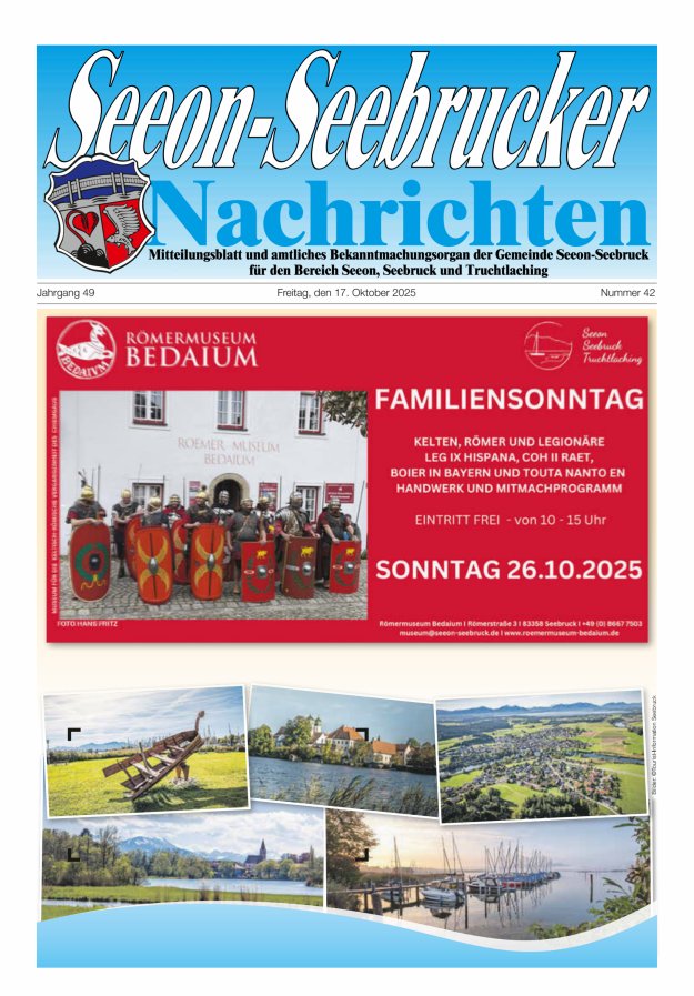 Seeon-Seebrucker Nachrichten Titelblatt 42/2025