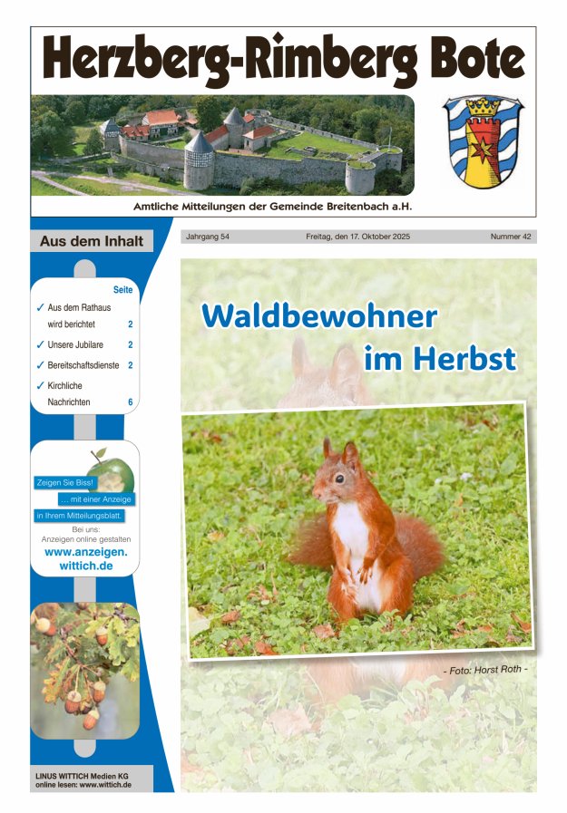 Herzberg-Rimberg Bote Titelblatt 42/2025
