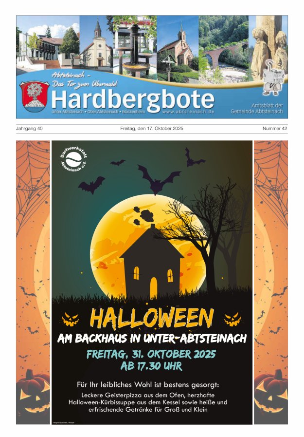 Hardbergbote - Mitteilungsblatt der Gemeinde Abtsteinach Titelblatt 42/2025