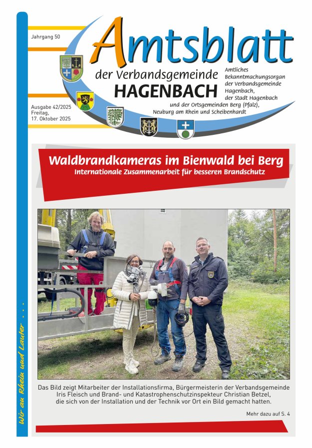 Amtsblatt der VG Hagenbach Titelblatt 42/2025