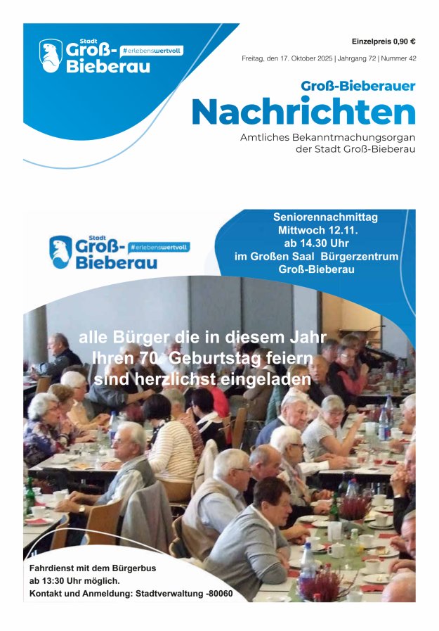 Groß-Bieberauer Nachrichten Titelblatt 42/2025