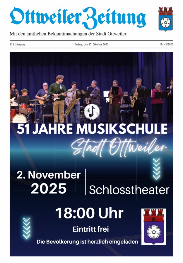 Ottweiler Zeitung Titelblatt 42/2025