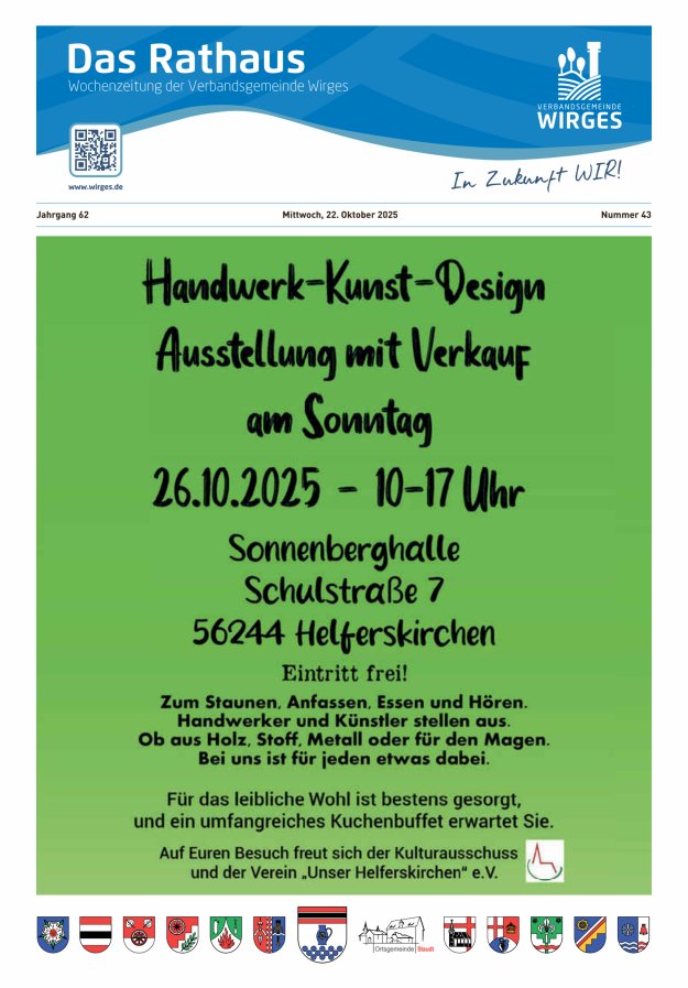 Das Rathaus - Informationen für die Bürger in der VG Wirges Titelblatt 43/2025