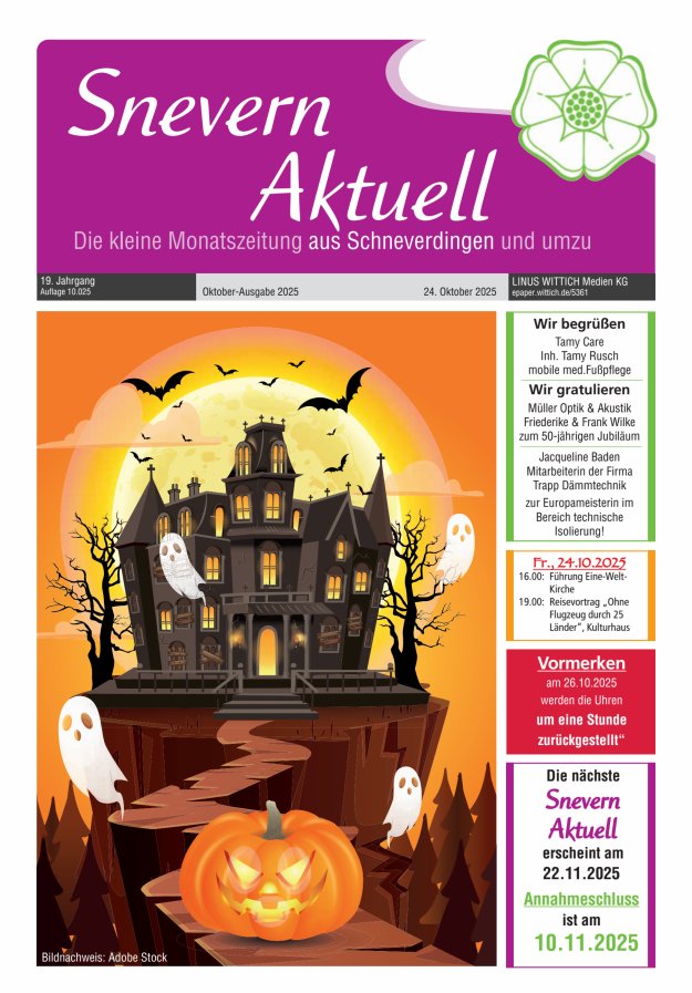 Snevern Aktuell Titelblatt 10/2025