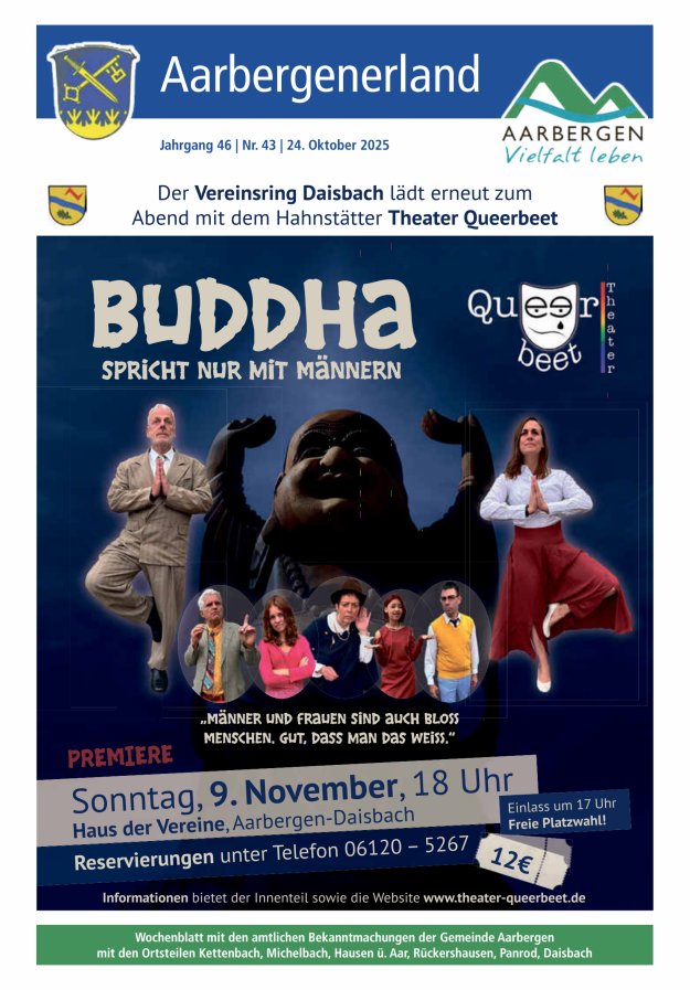 Aarbergenerland - Wochenblatt mit den amtlichen Bekanntmachungen Titelblatt 43/2025