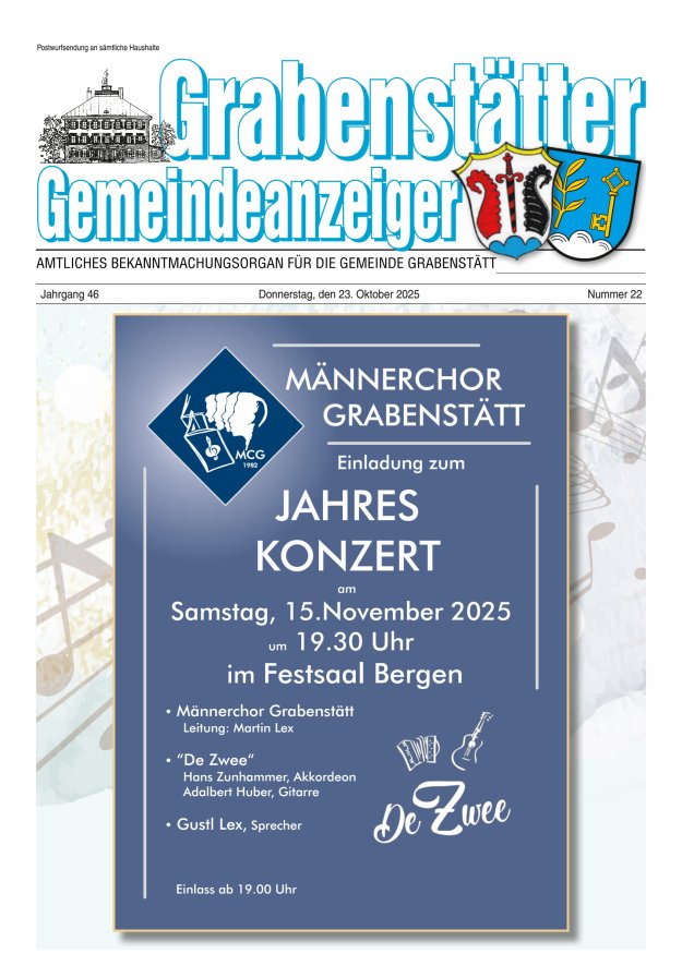 Grabenstätter Gemeindeanzeiger Titelblatt 22/2025