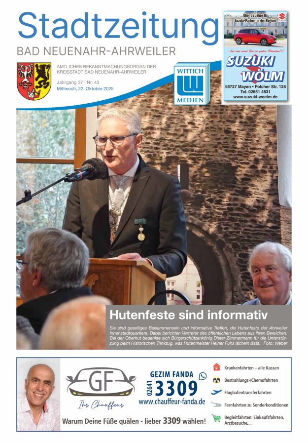 Stadtzeitung Bad Neuenahr-Ahrweiler Titelblatt 43/2025