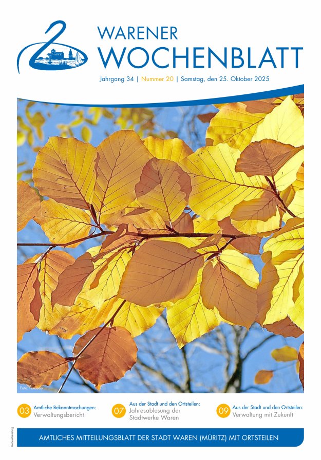 Warener Wochenblatt Titelblatt 20/2025