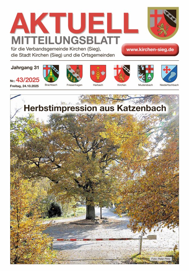 Aktuell - Mitteilungsblatt für die VG Kirchen (Sieg) Titelblatt 43/2025