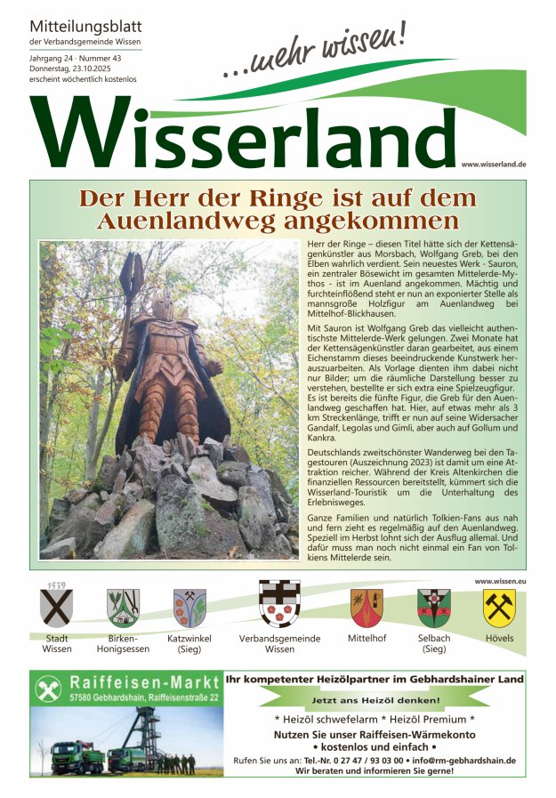 Mitteilungsblatt Wissen - Wisserland...mehr wissen! Titelblatt 43/2025