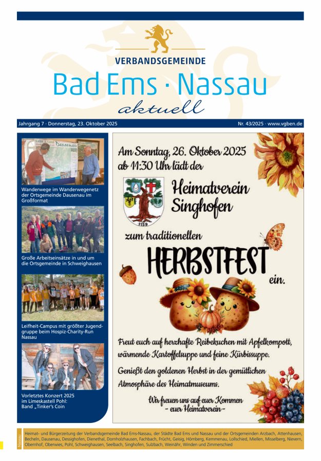 Bad Ems-Nassau aktuell Ausgabe Nassau Titelblatt 43/2025