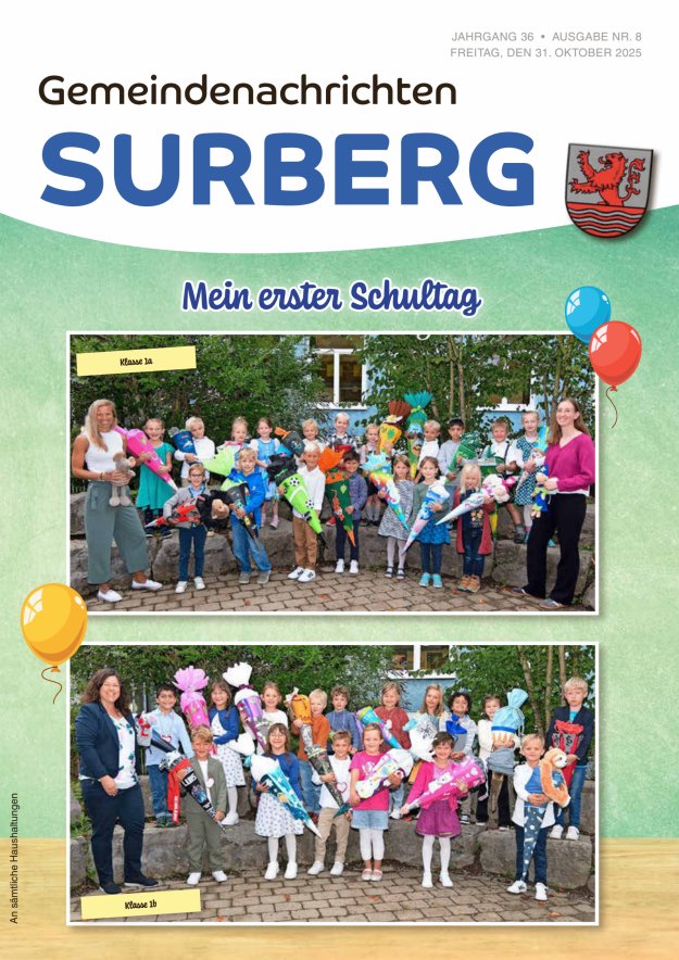 Gemeindenachrichten Surberg Titelblatt 08/2025