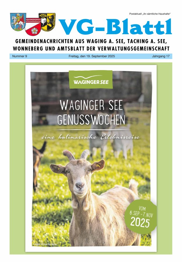 Gemeinde-Zeitung Waging a See Titelblatt 09/2025