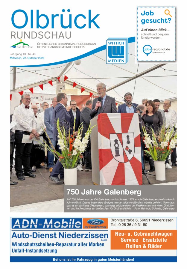 Olbrück Rundschau Titelblatt 43/2025