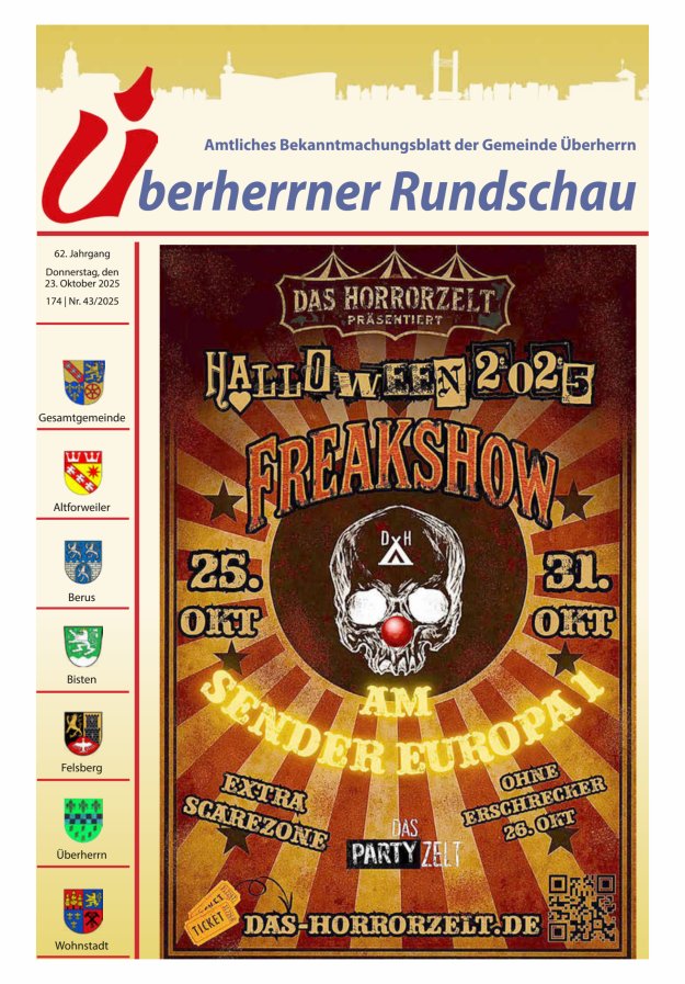 Überherrner Rundschau Titelblatt 43/2025