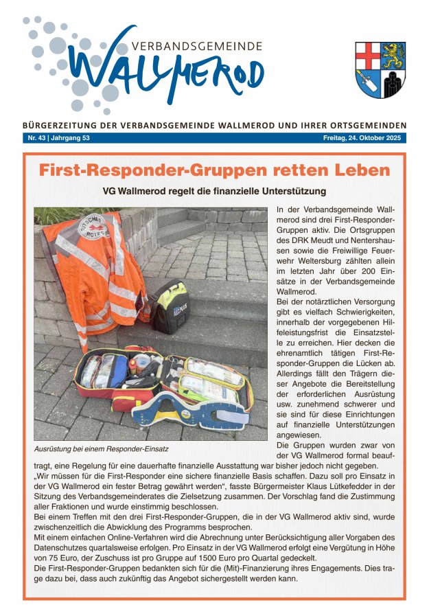 Wir über uns - Verbandsgemeinde Wallmerod Titelblatt 43/2025