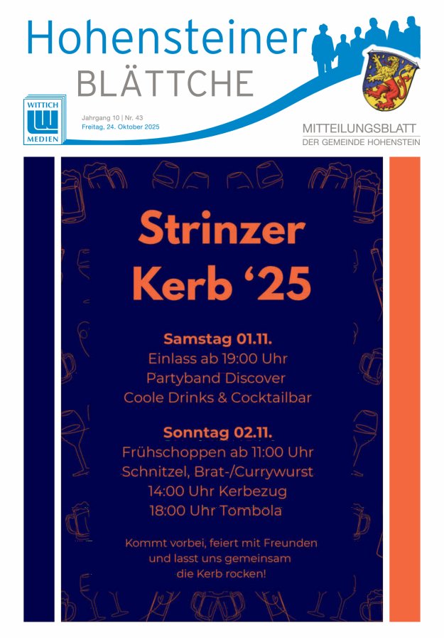 Hohensteiner Blättche Titelblatt 43/2025