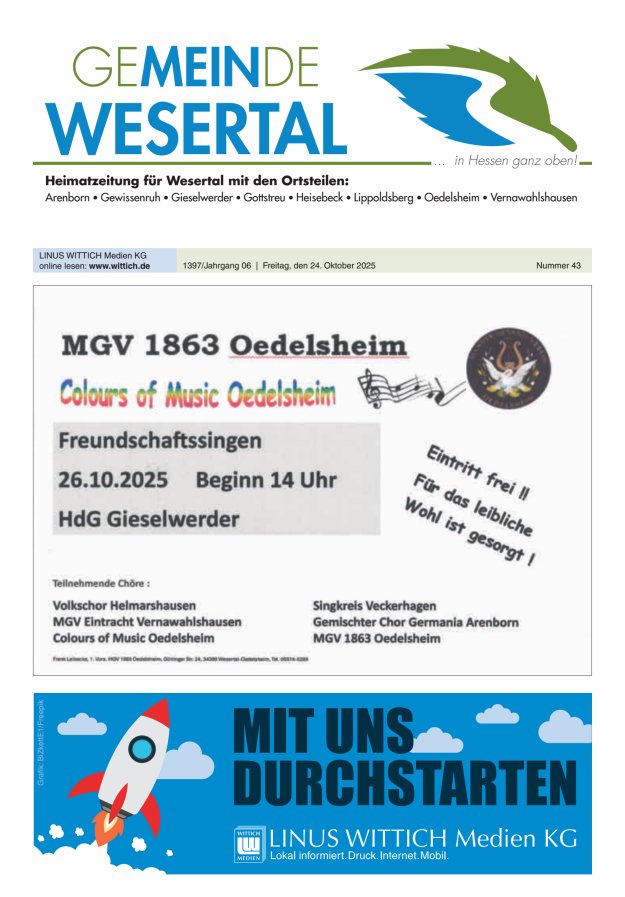 Wesertal Titelblatt 43/2025