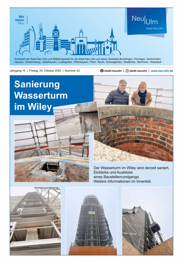 Amtsblatt der Stadt Neu-Ulm und Mitteilungsblatt für die Stadt Neu-Ulm Titelblatt 43/2025