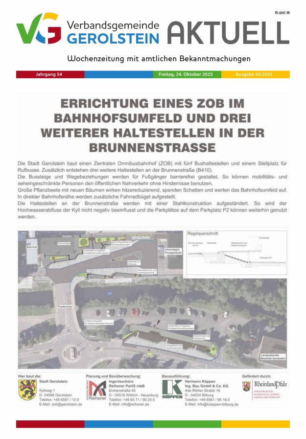 Verbandsgemeinde Gerolstein aktuell Titelblatt 43/2025