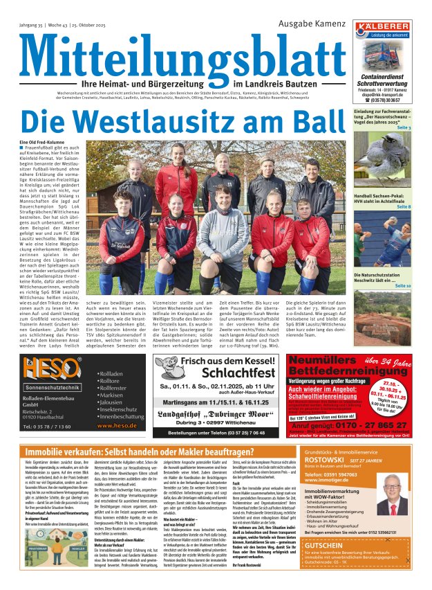 Mitteilungsblatt LK Bautzen Ausgabe Kamenz Titelblatt 42/2025