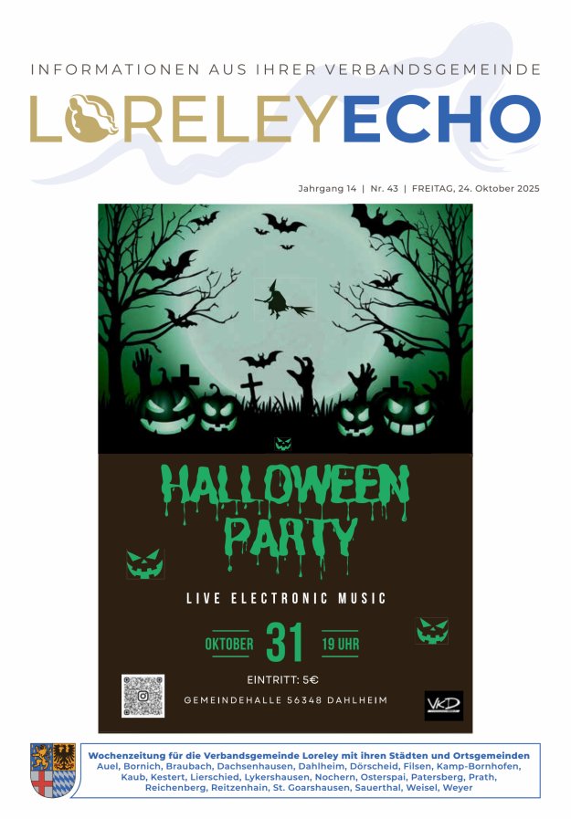 Loreley-Echo - Mitteilungsblatt der Verbandsgemeinde Loreley Titelblatt 43/2025