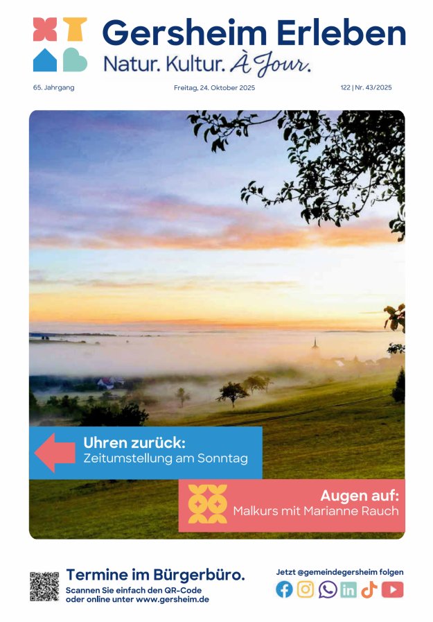 Bekanntmachungsblatt der Gemeinde Gersheim Titelblatt 43/2025