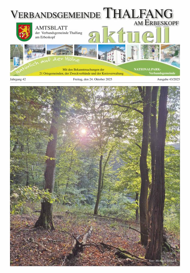 Thalfang aktuell - Amtsblatt VG Thalfang Titelblatt 43/2025