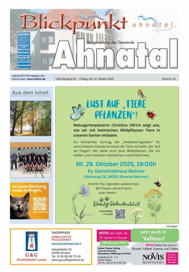Blickpunkt Ahnatal Titelblatt 43/2025