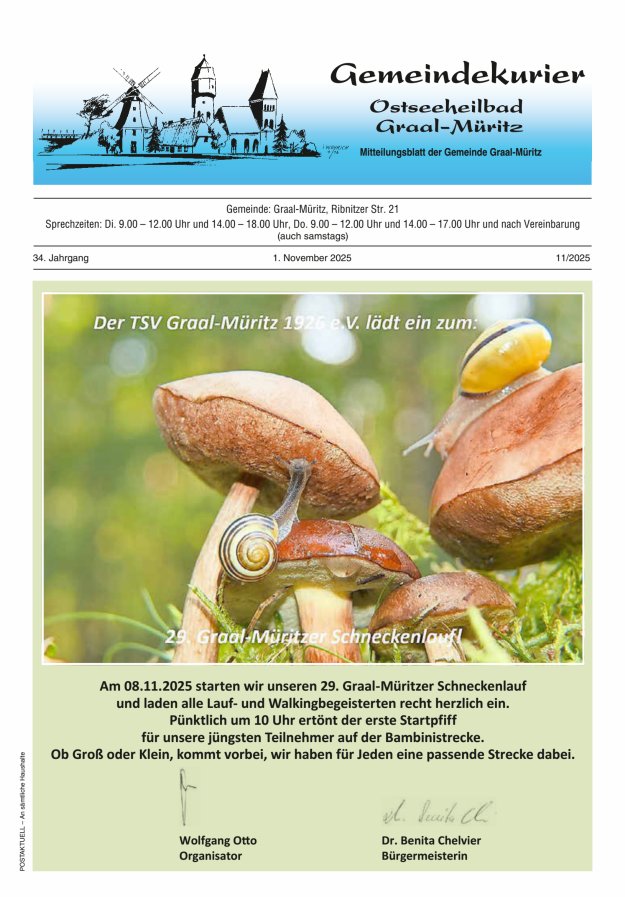 Gemeindekurier Ostseeheilbad Graal-Müritz Titelblatt 11/2025