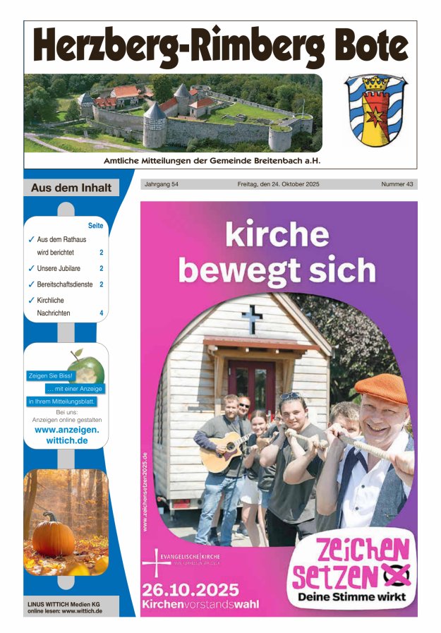 Herzberg-Rimberg Bote Titelblatt 43/2025