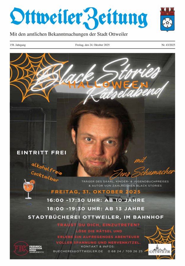 Ottweiler Zeitung Titelblatt 43/2025