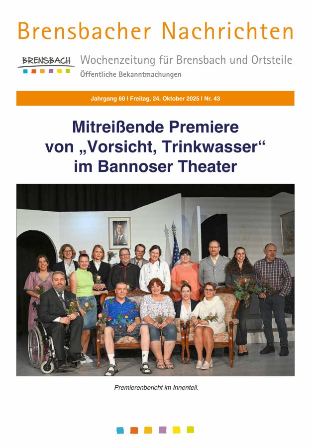 Brensbacher Nachrichten Titelblatt 43/2025