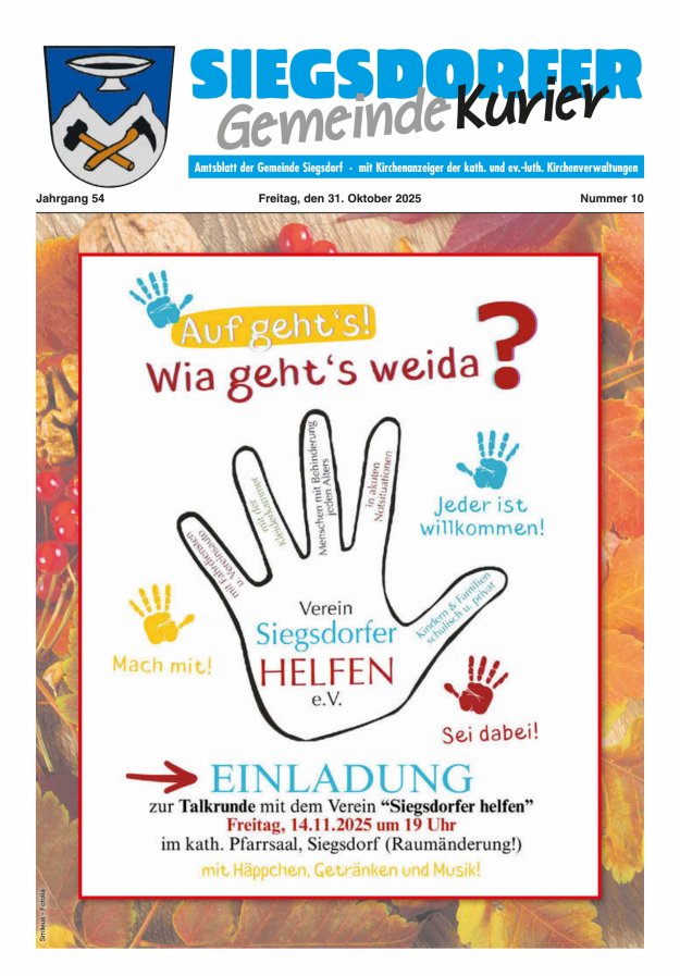 Siegsdorfer Gemeindekurier Titelblatt 10/2025
