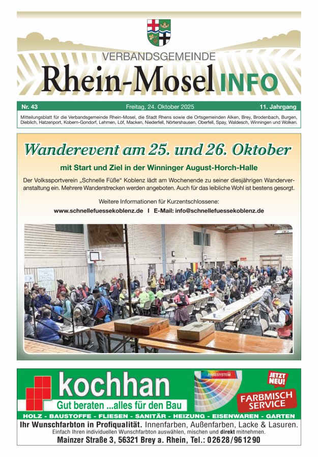 Rhein-Mosel Info Titelblatt 43/2025