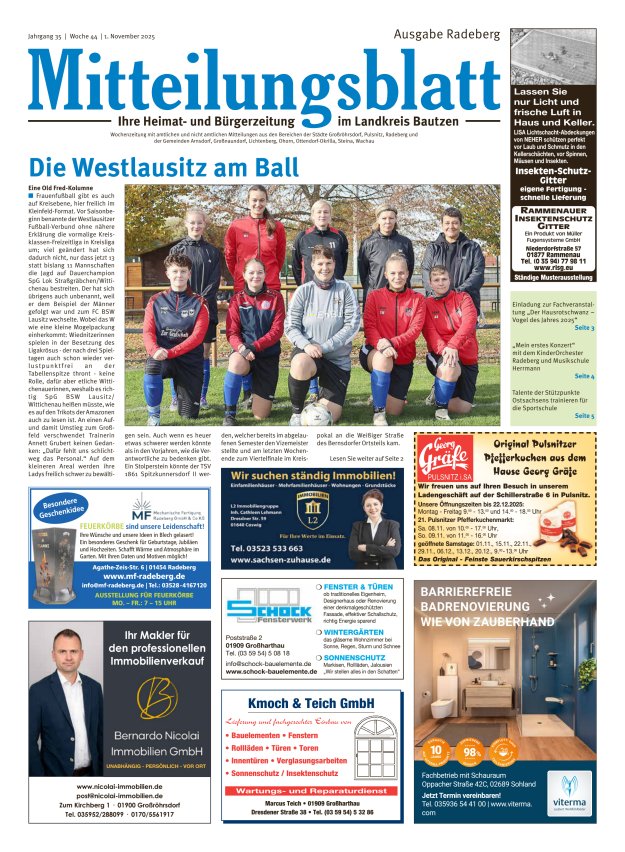 Mitteilungsblatt LK Bautzen Ausgabe Radeberg Titelblatt 22/2025