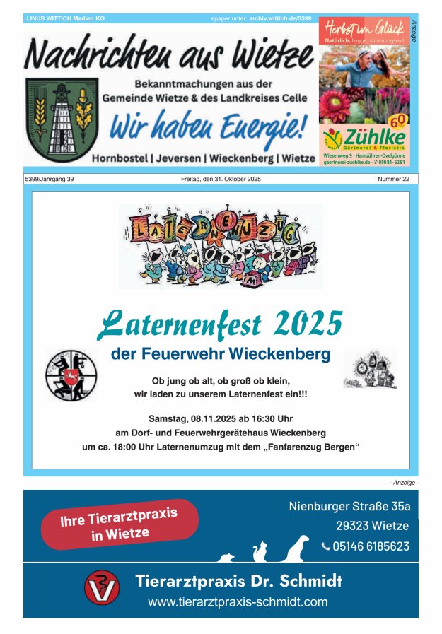 Nachrichten aus Wietze Titelblatt 22/2025