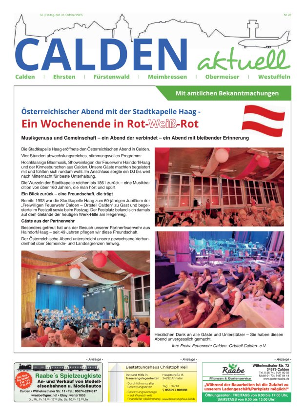 Calden aktuell Titelblatt 22/2025