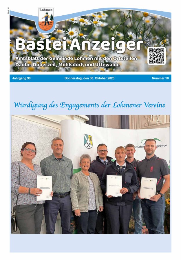 Bastei-Anzeiger - Amtsblatt der Gemeinde Lohmen mit den Ortsteilen Titelblatt 10/2025
