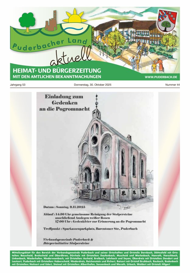 Puderbacher Land aktuell Titelblatt 44/2025