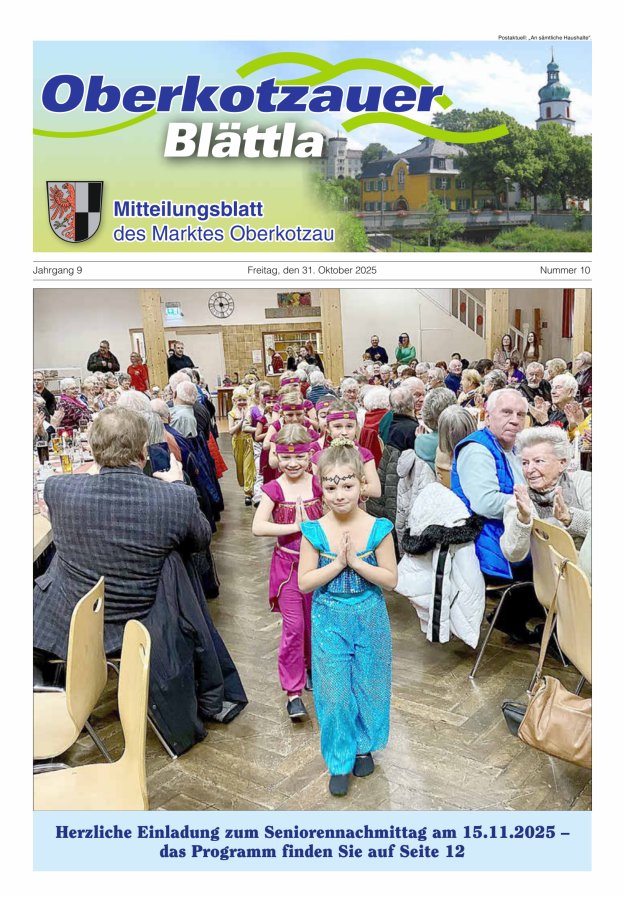 Oberkotzauer Blättla Mitteilungsblatt des Marktes Oberkotzau Titelblatt 10/2025