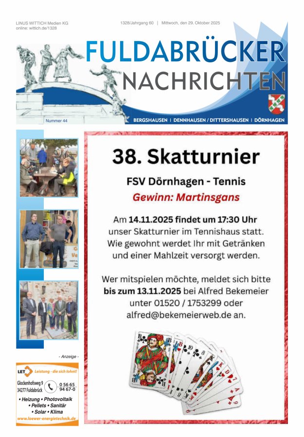 Fuldabrücker Nachrichten Titelblatt 44/2025