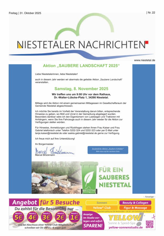 Niestetaler Nachrichten Titelblatt 22/2025