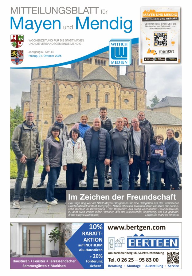 Mitteilungsblatt für Mayen und Mendig Titelblatt 44/2025
