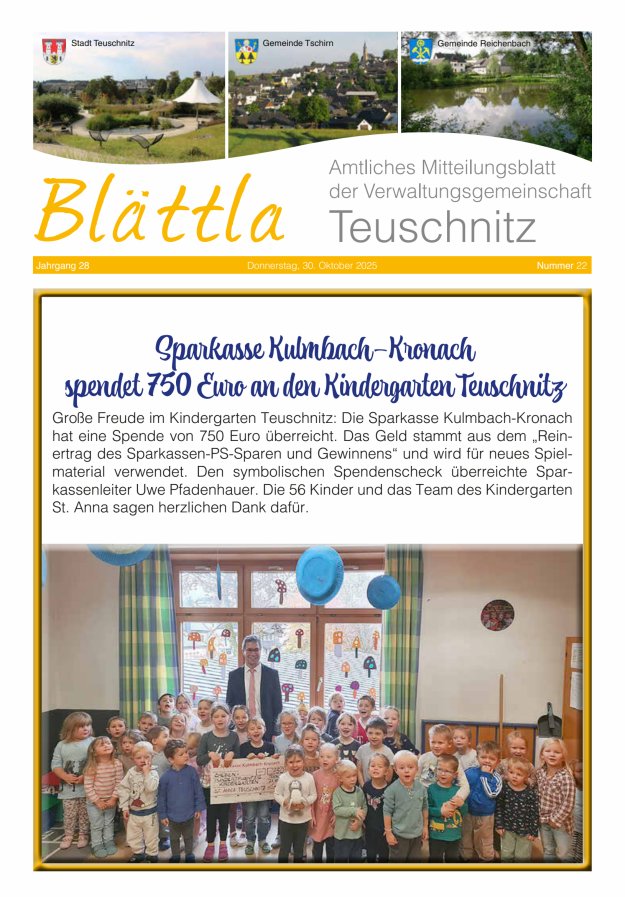 VG-Nachrichten Teuschnitz Titelblatt 22/2025