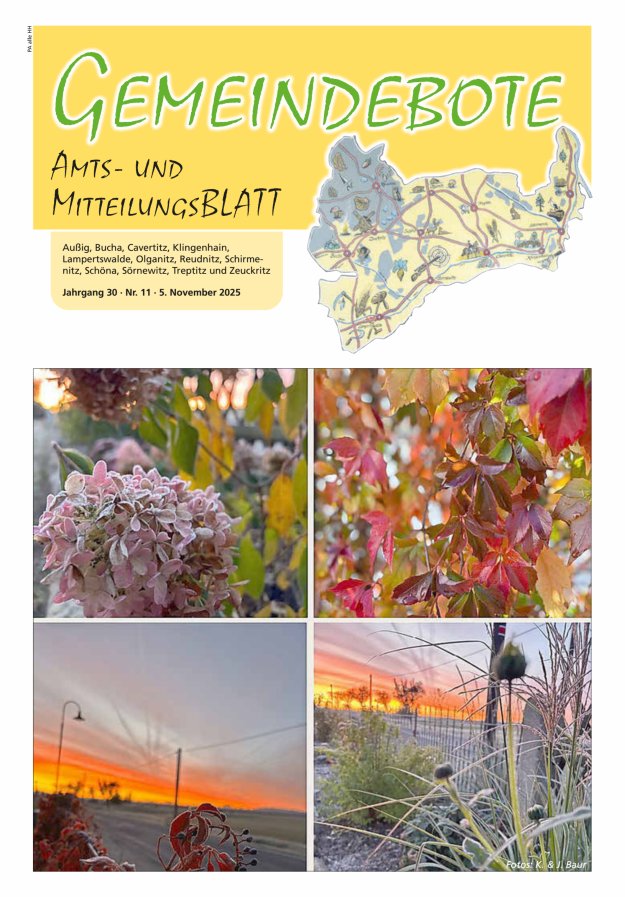 Gemeindebote - Amts- und Mitteilungsblatt Titelblatt 11/2025
