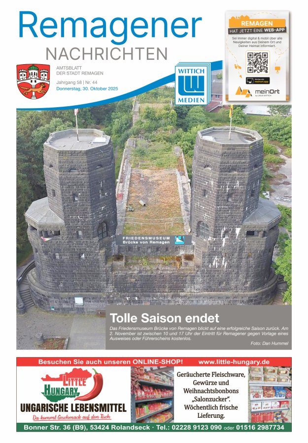 Remagener Nachrichten Titelblatt 44/2025